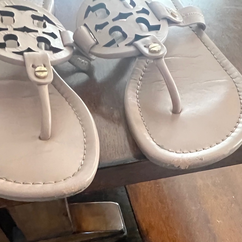 TORY BURCH Miller Brown leather sandals size 8